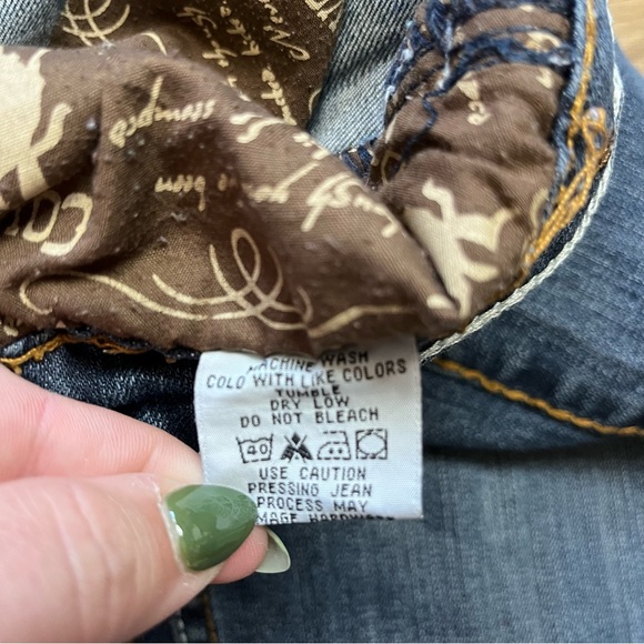 Cowgirl Tuff Co. Womens Heavy Stitch Bootcut Blue Jeans Sz 29 Turquoise Leather - Picture 5 of 12